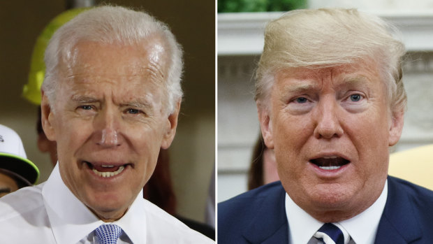 US President Donald Trump has confirmed that he discussed Democratic presidential hopeful Joe Biden, left, in a phone call with Ukrainian President Volodymyr Zelensky.