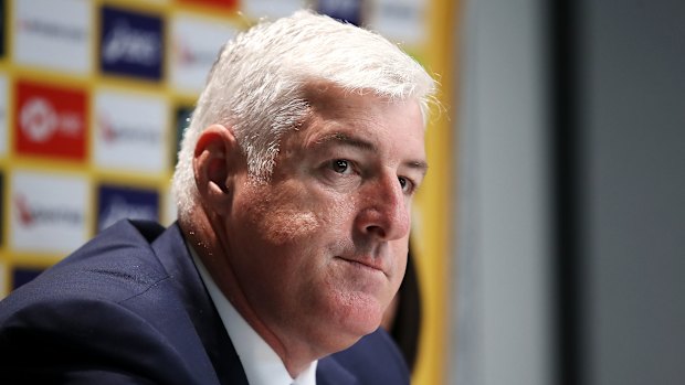 Cameron Clyne has announced he will stand down as Rugby Australia chairman next month. 