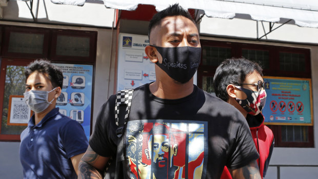 Australian man William Cabantog leaves Kerobokan prison in Bali, Indonesia on Saturday.
