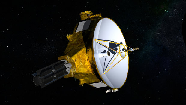 This illustration provided by NASA shows the New Horizons spacecraft. NASA launched the probe in 2006; it's about the size of a baby grand piano. 