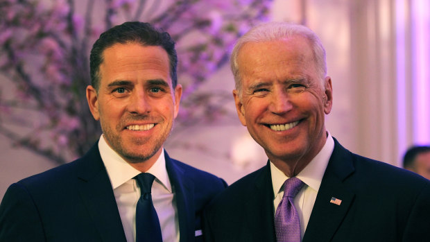 Democratic presidential nominee Joe Biden and son Hunter. 