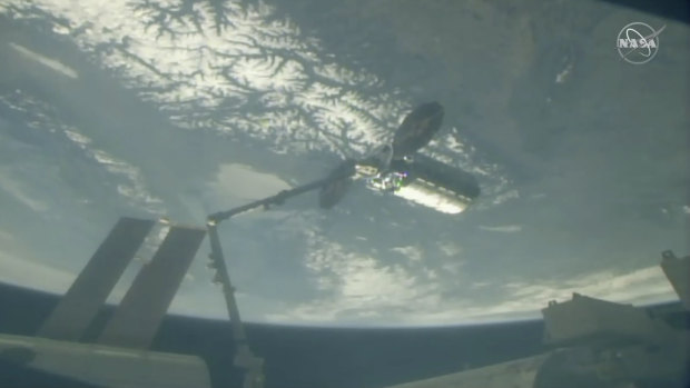 A Cygnus capsule arrives at the International Space Station in April.