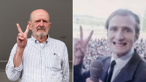 Garry McDonald today, and as Norman Gunston on the day Whitlam was sacked.