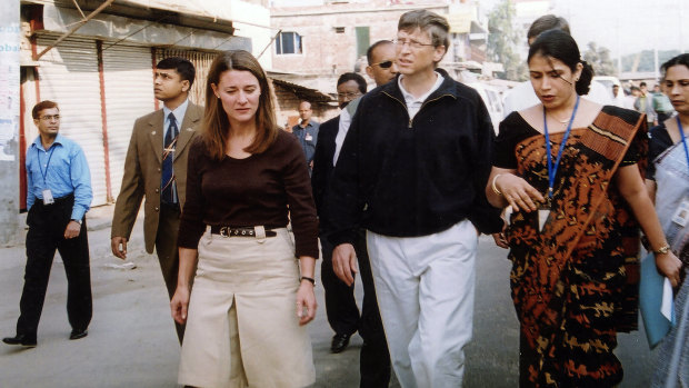 Charitable work: Melinda and Bill Gates in Bangladesh in 2005.
