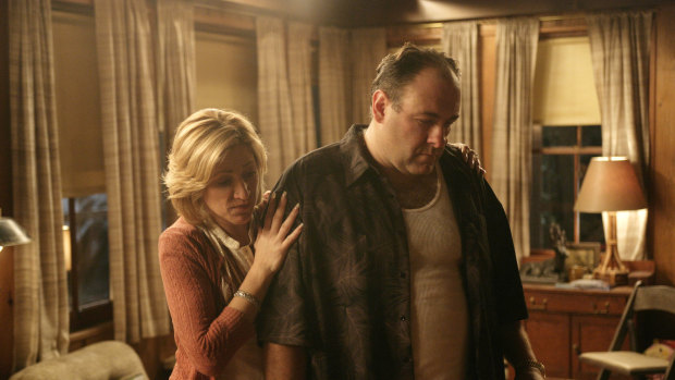 Edie Falco and James Gandolfini in The Sopranos.