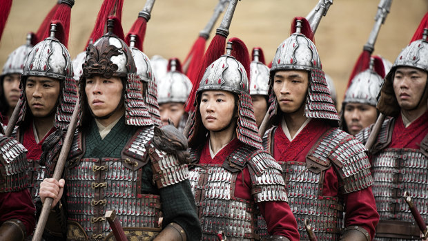 Lead actress Liu Yifei (centre) handles the martial arts components of the role with ease.