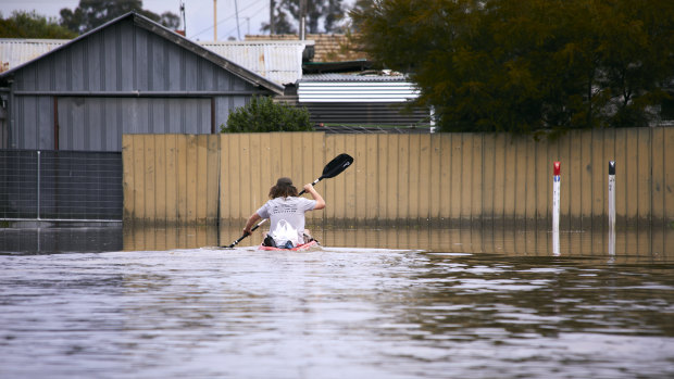 Kayaking became one of the smoothest ways of getting around in Shepparton after the regional hub was inundated in October 2022.