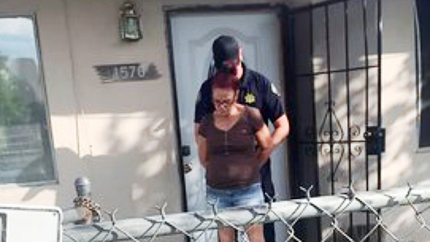 The arrest of Deborah Culwell at her Coachella, California. 