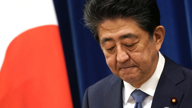 Japanese Prime Minister Shinzo Abe announces his resignation.