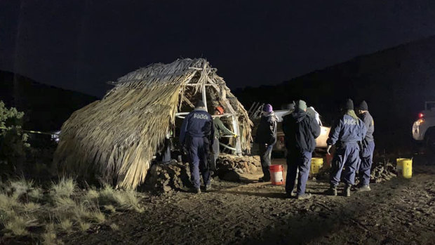 State and county officials remove Native Hawaiian structures from Mauna Kea on Thursday.
