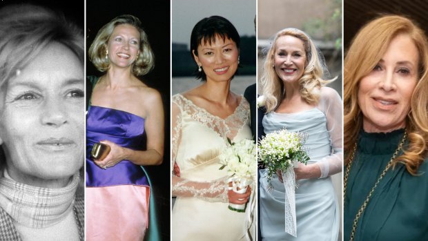 If, at first, you don’t succeed, try, try, try and try again. Rupert Murdoch’s four wives, and fiancee, respectively, from left: Patricia Booker, Anna Murdoch Mann, Wendi Deng, Jerry Hall, and Ann-Lesley Smith