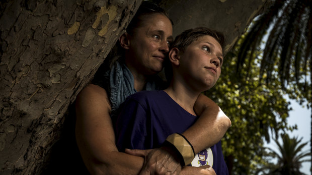 Susie Smith with her son Tommy, 11.