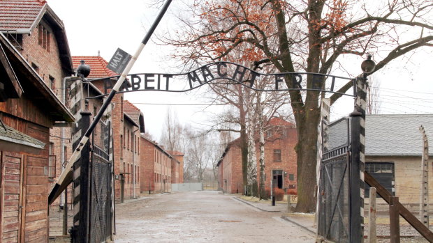 The gates to Auschwitz-Birkenau concentration camp.