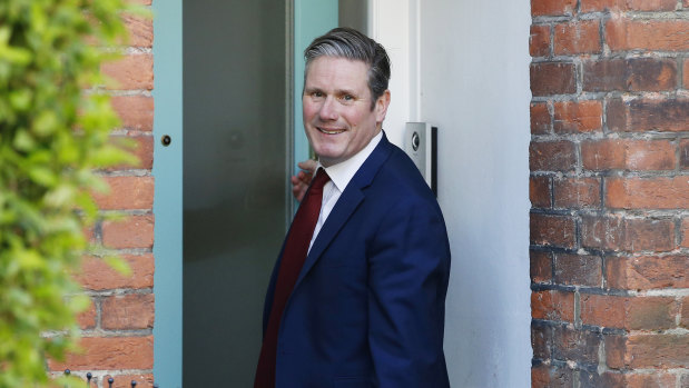 Sir Keir Starmer leaves his home in London. The new Labour leader says he wants to re-imagine Britain.