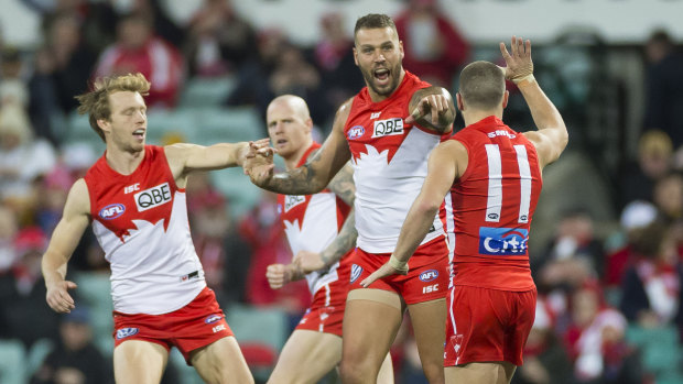 Questions over durability: Lance Franklin kicked four goals from just five possessions against Hawthorn but is set to miss at least three weeks after injuring his hamstring.