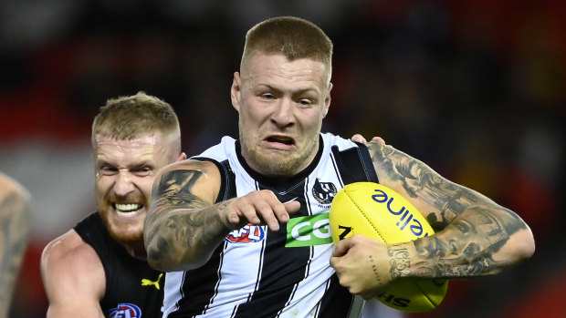 Barometer: The Pies won five of the six matches in which Jordan De Goey kicked at least one goal in 2020.