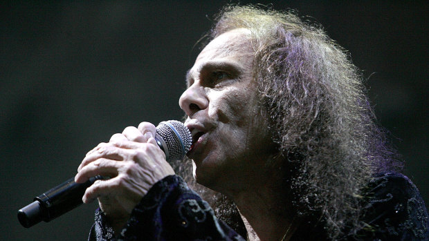 Ronnie James Dio in 2008, two years before his death from stomach cancer.
