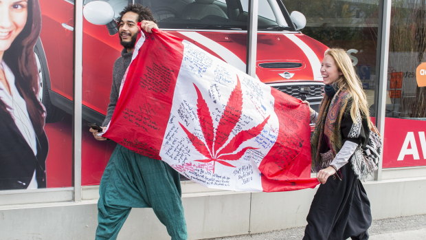 A government cannabis store in Montreal on the day Canada became the largest country with a legal national marijuana marketplace.