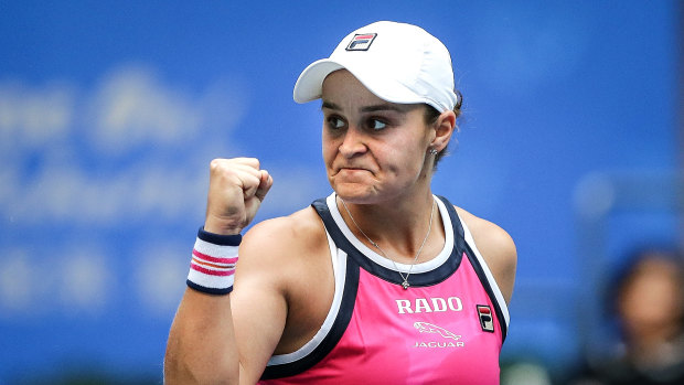 Ash Barty advances to the semi-finals of the Wuhan Open on Thursday.