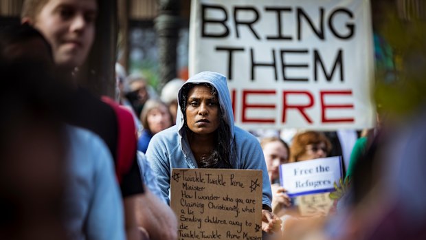 A protester in Melbourne.