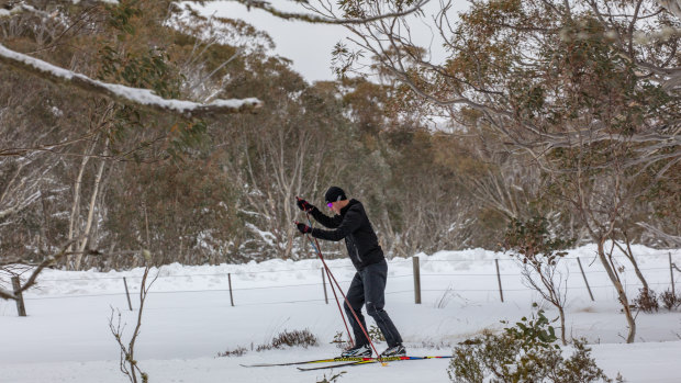 Heavy snow cover at Dinner Plain and Mount Hotham, Victoria on Tuesday afternoon. 