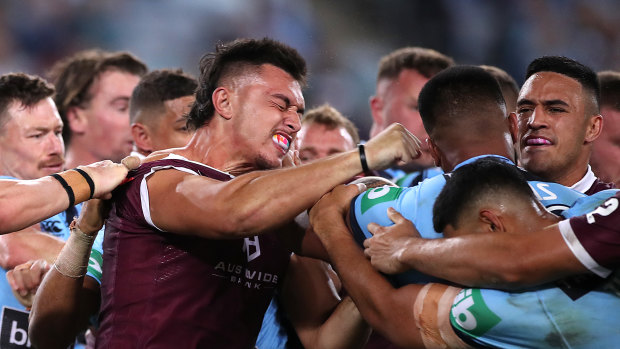 Wednesday's Origin match involved a now rare punch-up. 