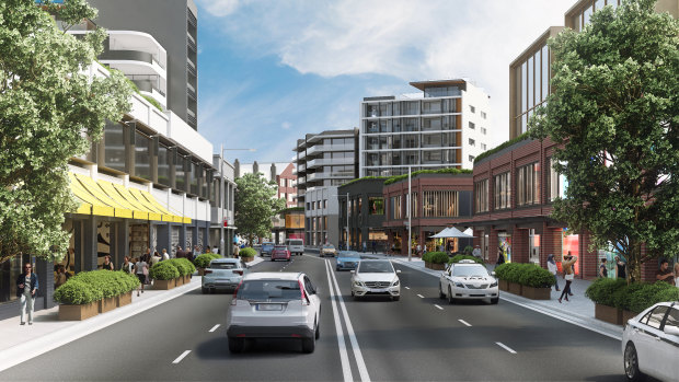 An artist's impression of what a proposed revitalisation of the Parramatta Road corridor would look like.