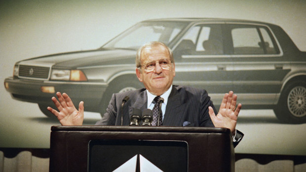 Lee Iacocca in February 1989, when he was Chrysler Corp chairman.