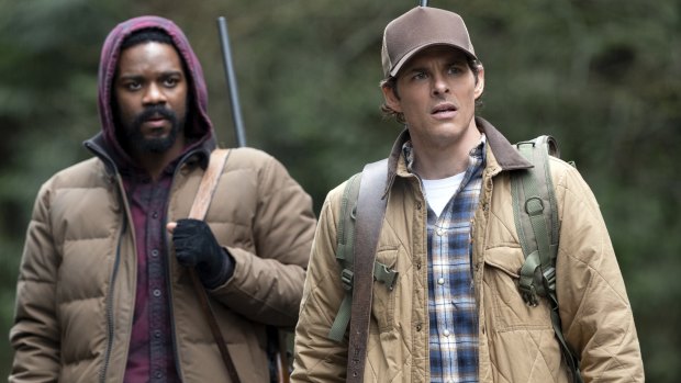 Jovan Adepo as Larry Underwood and James Marsden as Stu Redman in The Stand.