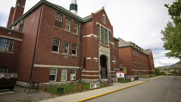 The former Kamloops Indian Residential School in Tk’emlups te Secwépemc First Nation in Kamloops, British Columbia.