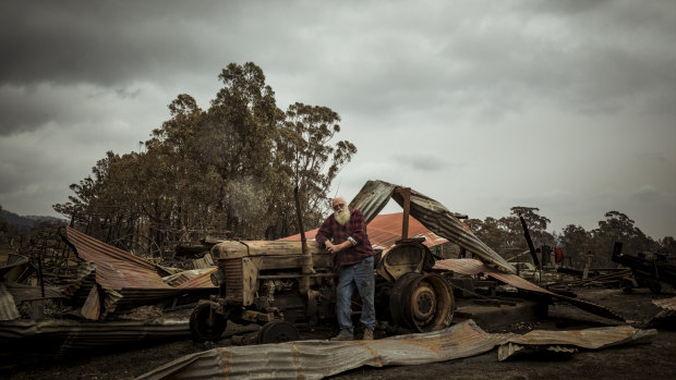 Brian Blakeman managed to save his Wairewa home, but surrounding buildings were destroyed.