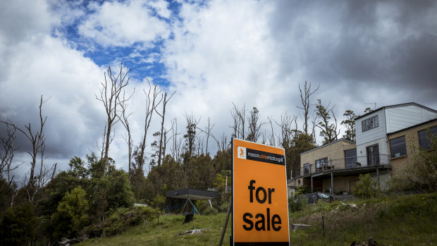 A 'For Sale' sign on Pine Ridge Road, Kinglake. This photo was shot in November 2019.