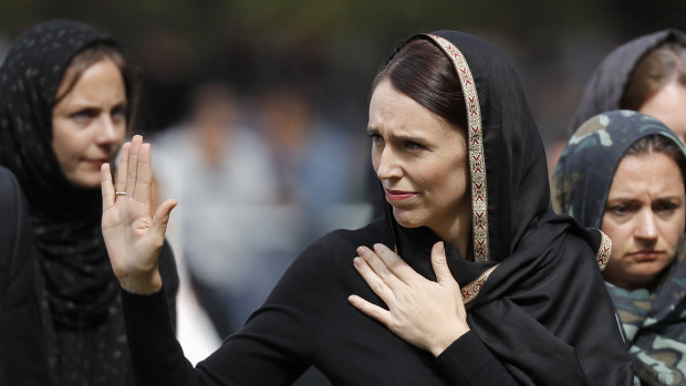 New Zealand Prime Minister Jacinda Ardern said she didn't think twice about wearing a black hijab when comforting victims of the attack.