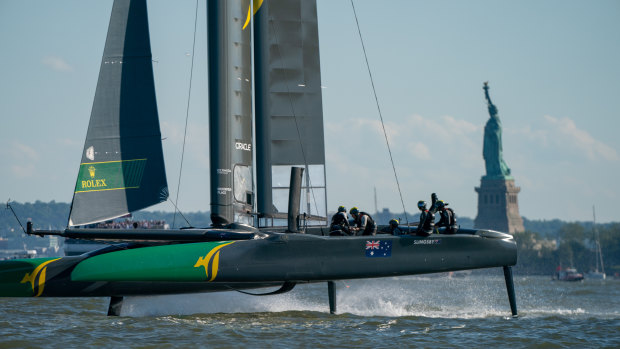 The Australian craft during the last leg of the SailGP series in New York.