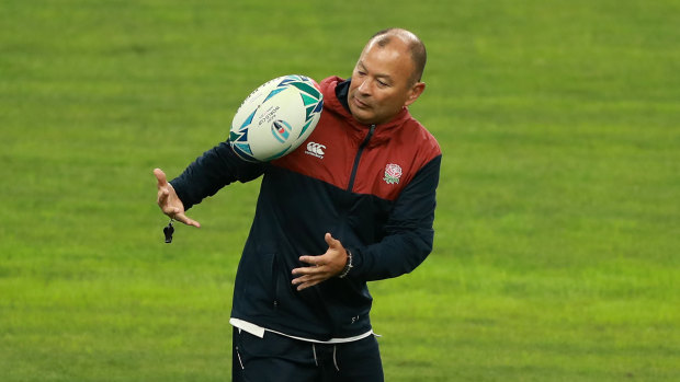 Jones at England's captain's run session at Oita Stadium on Friday. 