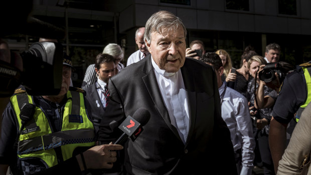 Cardinal George Pell leaves the County Court on December 11, 2018, after being found guilty of sexually assaulting two choirboys in 1996 in Melbourne.