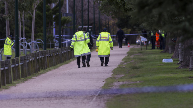 Parts of the park's running track have been closed off as police investigate.
