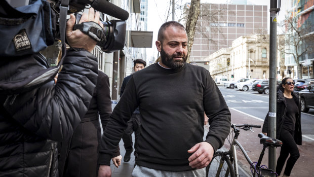 Underworld figure Nabil Maghnie leaves court last July.