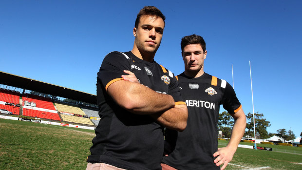 Old mates: Brooks and Moses in their Tigers days.