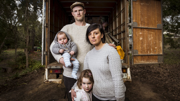 Dani Venn with husband Chris Burgess and their children, Oscar and Harlow.