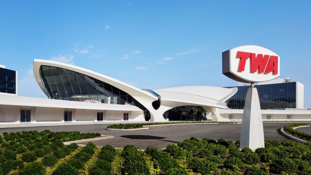 The TWA Hotel at John F. Kennedy International Airport, in the former 1962 TWA Flight Centre designed by architect Eero Saarinen.