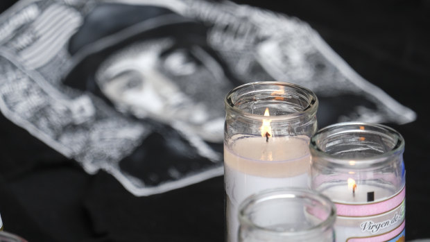 A makeshift tribute is set up for rapper Nipsey Hussle in the parking lot of the shopping centre he purchased.