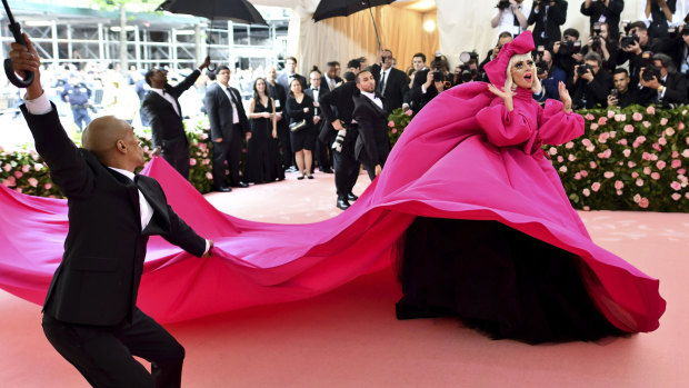 Grand entrance ... Lady Gaga arrives at the Met Gala.