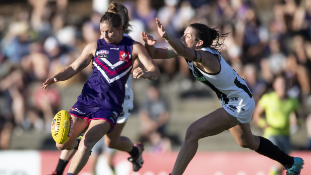 Bowers (left) has improved with every round in her first AFLW season without injury.
