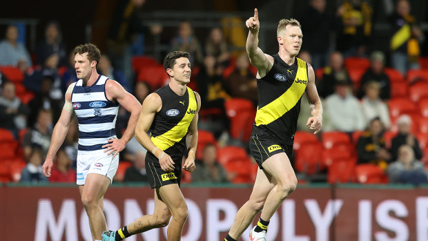 Riewoldt kicked four goals. 