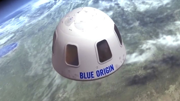 The Blue Origin capsule.