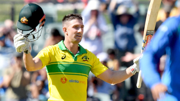 Back in business: Shaun Marsh made a century in the second ODI against India.