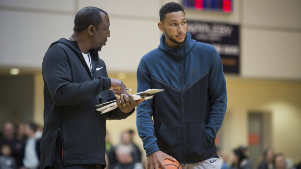 NBA star Ben Simmons with father Dave, NBL legend.