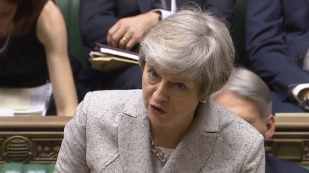 British Prime Minister Theresa May speaking in the House of Commons.