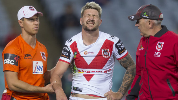 Held back: Gareth Widdop won't play until the finals after dislocating his elbow earlier this month.